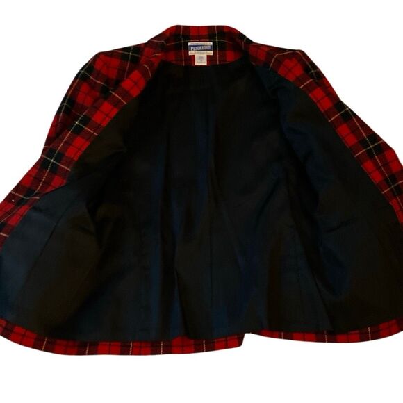 Vintage Pendleton Blazer Tartan Plaid Size 10 100% Wool Gold Buttons Jacket USA - Picture 3 of 7